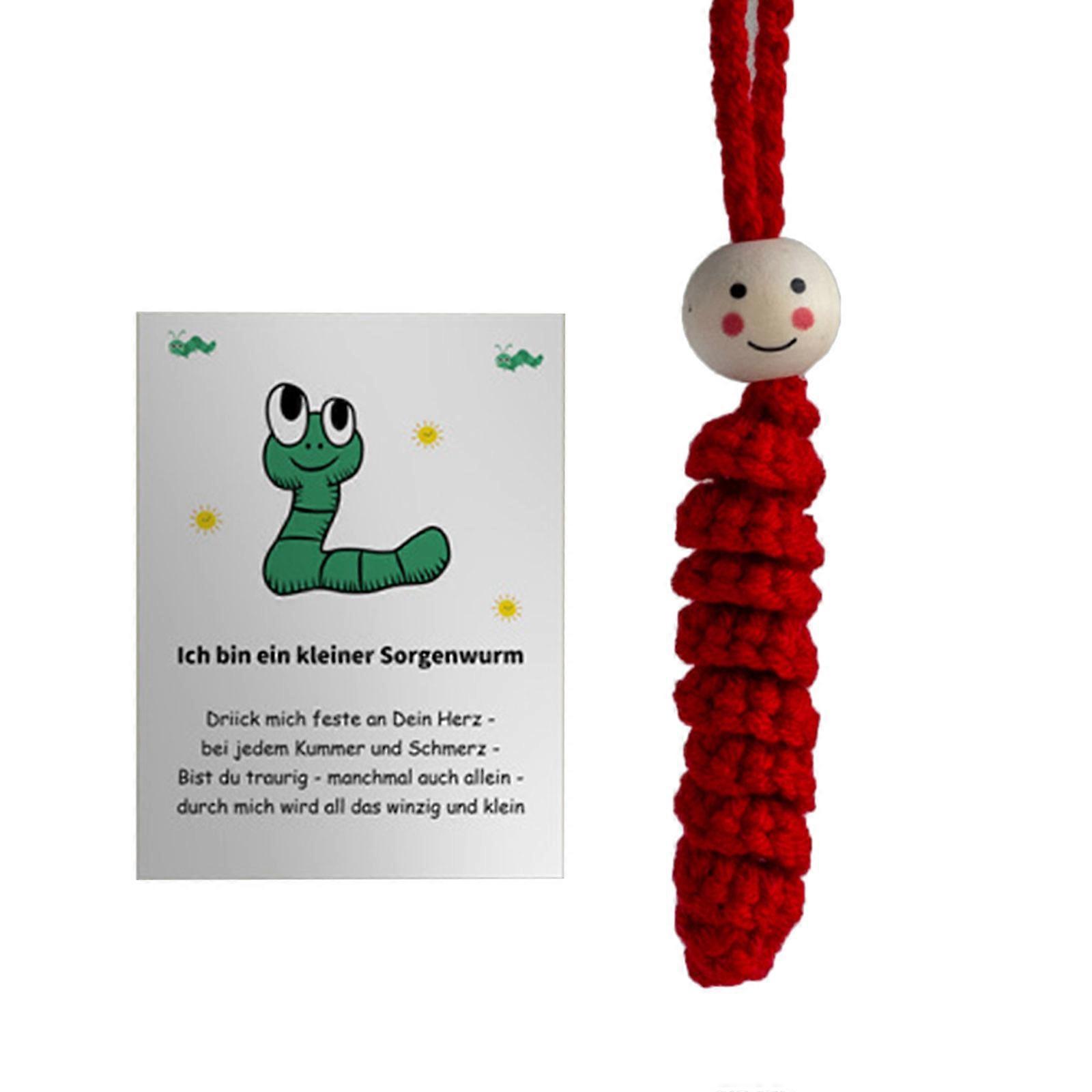 Bomullsvirkad Oromask Positiv Scen Virkad Mask Tänk på Dig Gåva med Lugnande Sensorisk Textur Röd