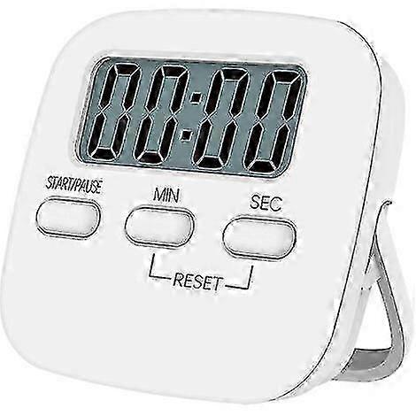 Magnetic Kitchen Timer With Large Lcd Display With Stopwatch, Loud Alarm And Countdown Timer, White