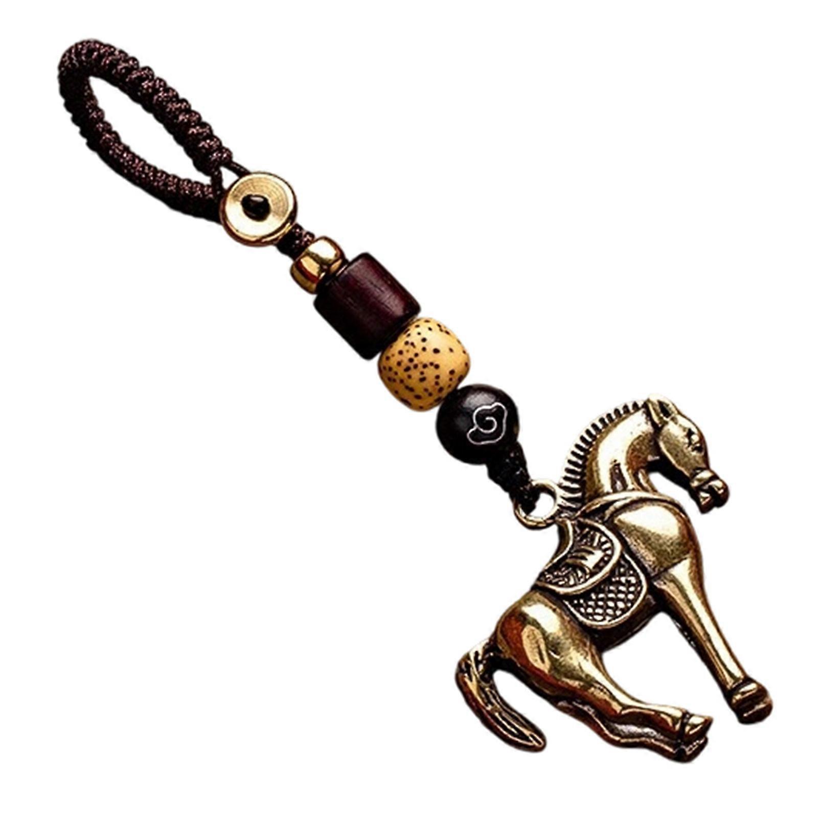 Horse Shaped Brass Keychain Wallet Key Hanging Accessory Symbolic of Power and Prosperity for Everyday Carry Multicolor