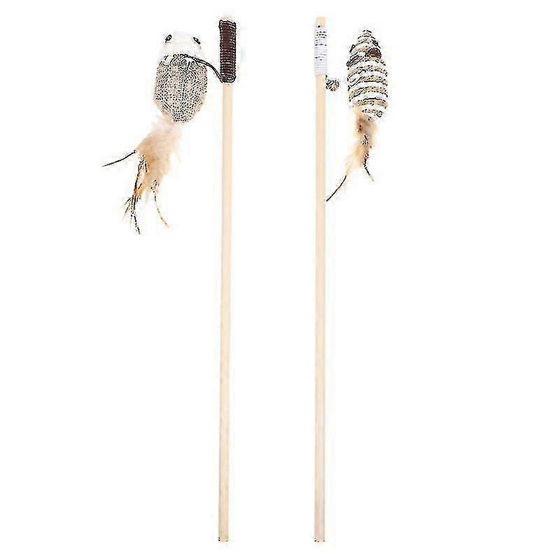 2pcs Interactive Cat Wand for European Cats - Ideal Toy for Feline Fun
