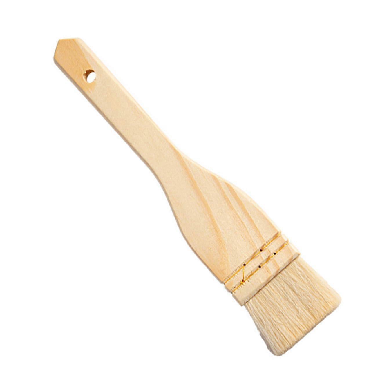 Wool Basting Brush with Ergonomic Wood Handle for BBQ Baking Meat Bread and Pastries