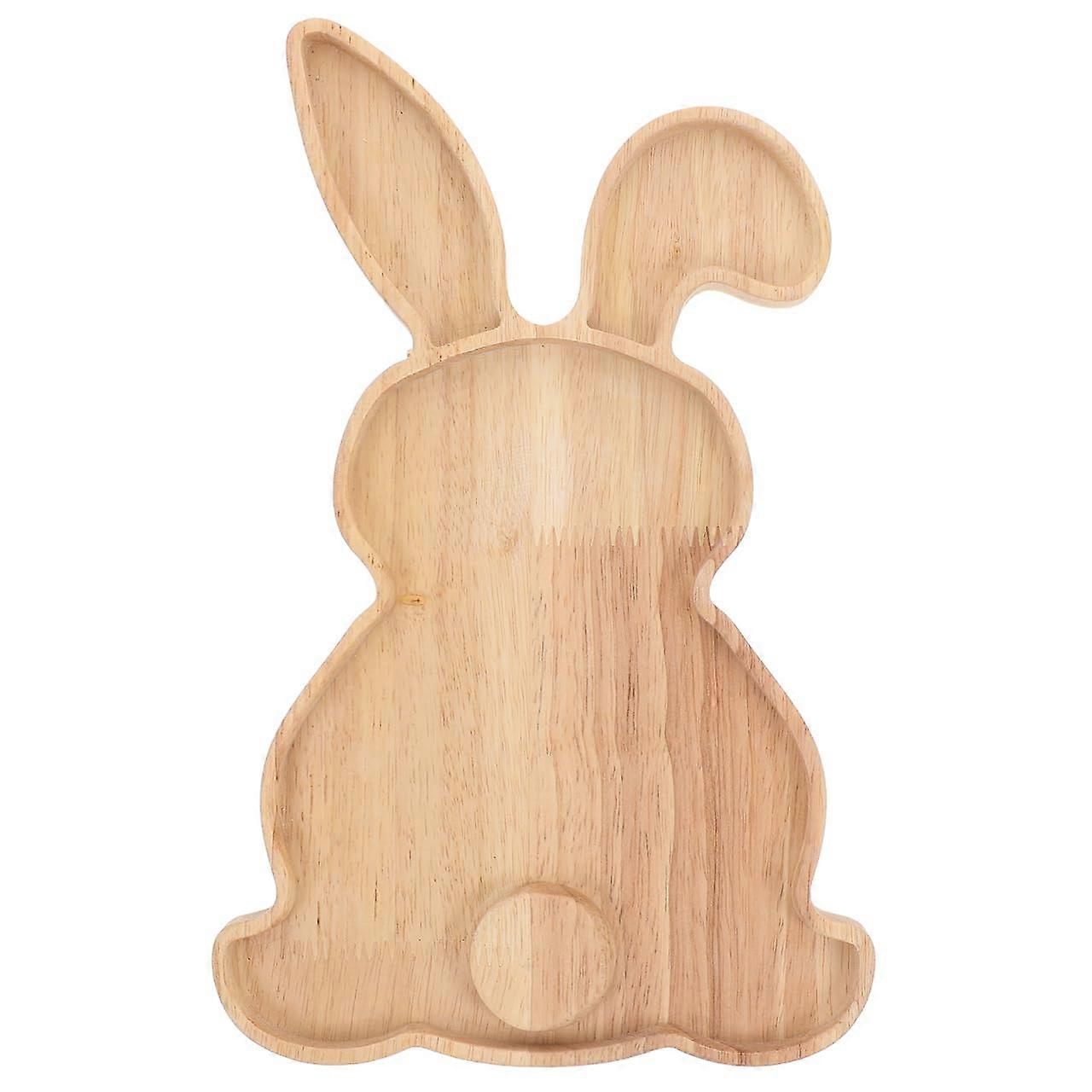 Easter Bunny Serving Tray Wooden Rabbit Charcuterie Board for Spring Parties and Holiday Snacks
