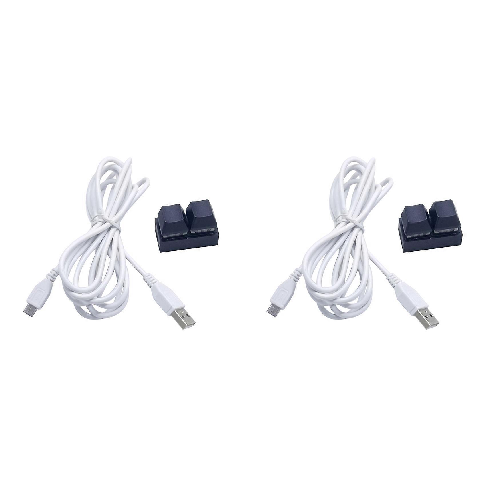 2X Keyboard Macro Keypad RGB DIY Customize Shortcut Keyboard Gaming Mechanical Programmable Keyboard Red Switch 2Keys