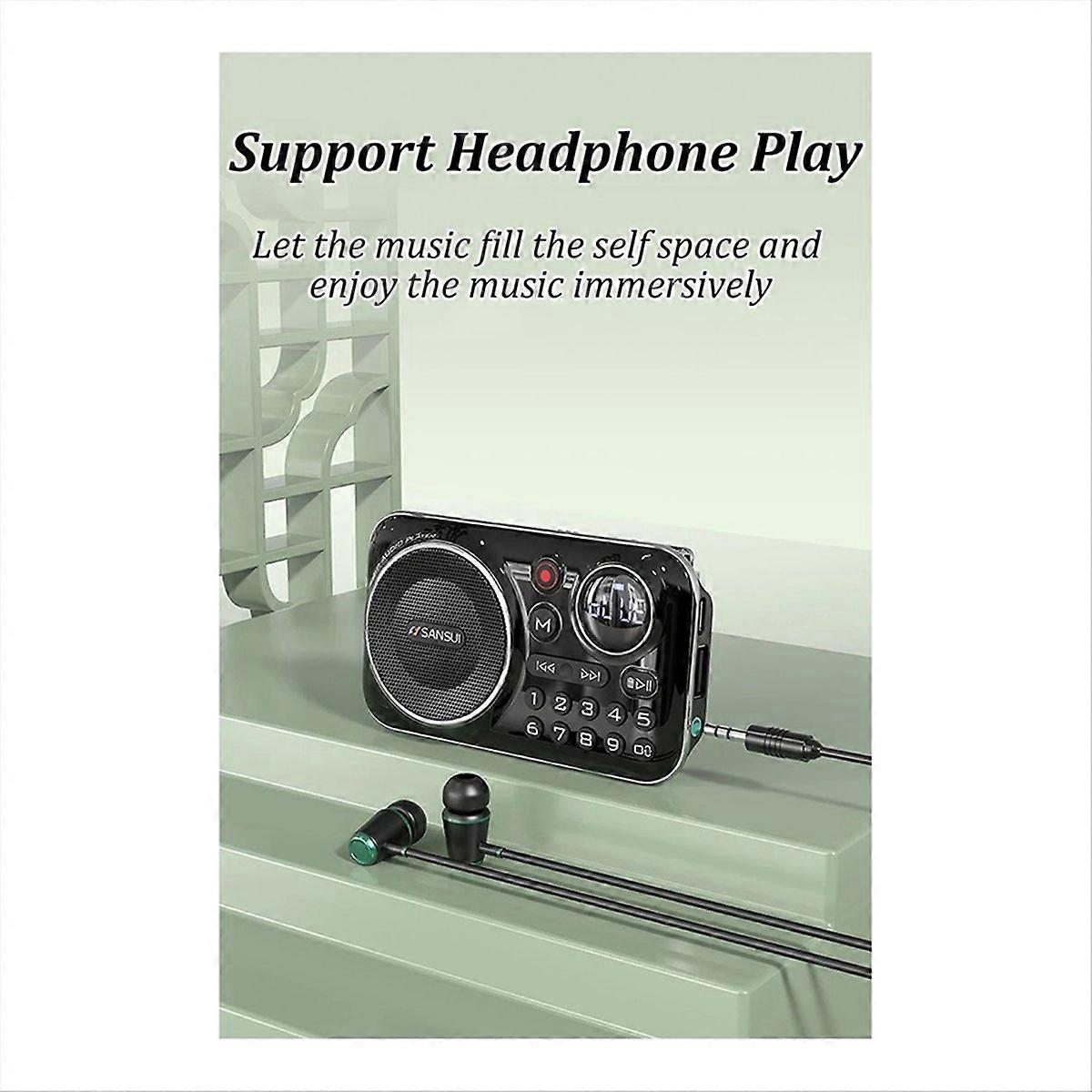 FMラジオ、Bluetooth 5.0、高齢者用スピーカーラジオ、オレンジ