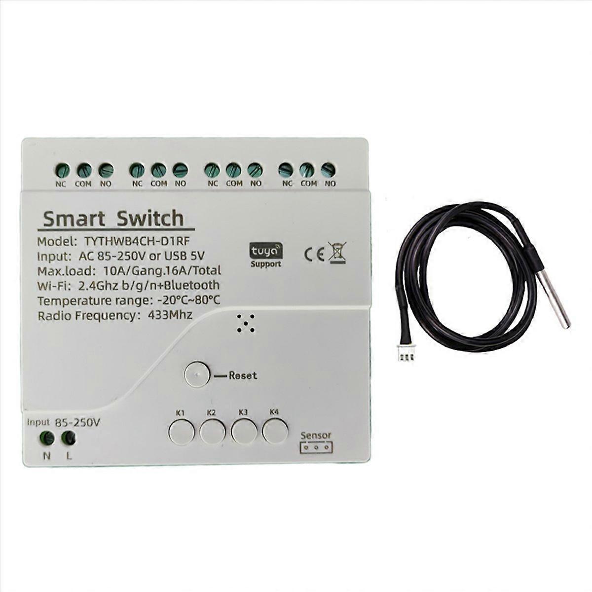 Tuya WiFi 4 Channel Smart Switch D