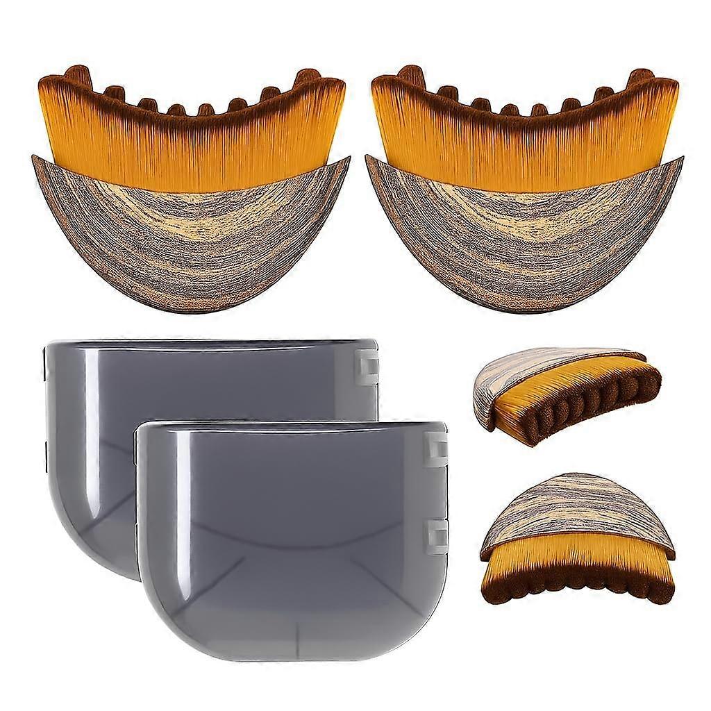 2 Pcs Face Contour Brush Set with Soft Bristles for Precision Sculpting and Lymphatic Drainage Massage