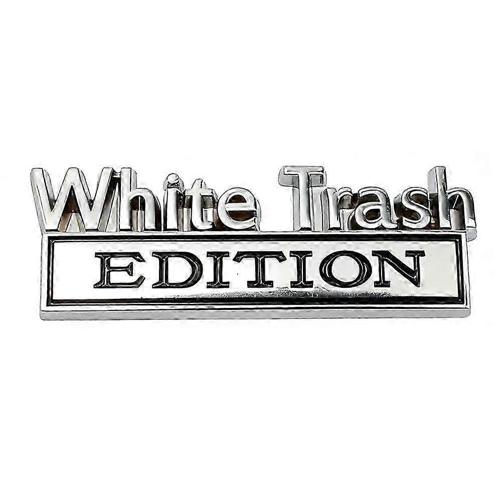 White Trash Edition 3D Car Stickers Waterproof Rust-Proof Double-Sided Adhesive