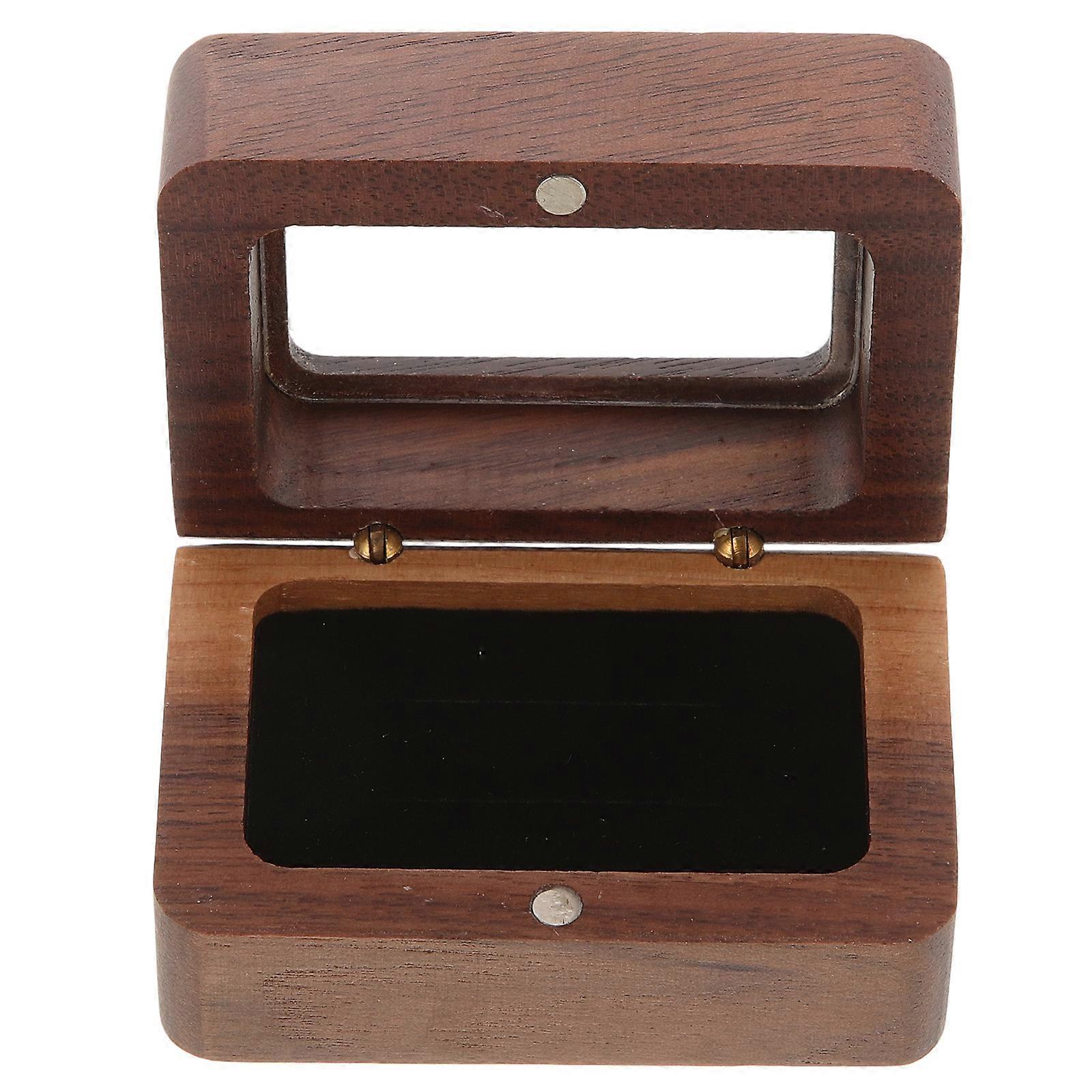 Black Walnut Ring Case for Jewelry Storage Wedding Rings