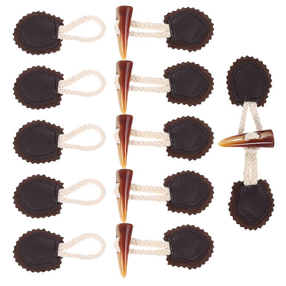 Black Backpack Buttons Hiking Horn Toggle Buttons for Clothing 6Pairs