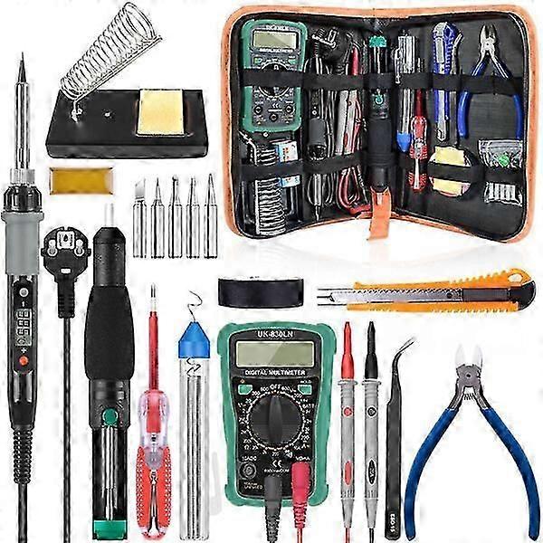 80W Soldering Iron Kit, Fast Heating, Adjustable Temperature, Comes with Multifunctional Meter