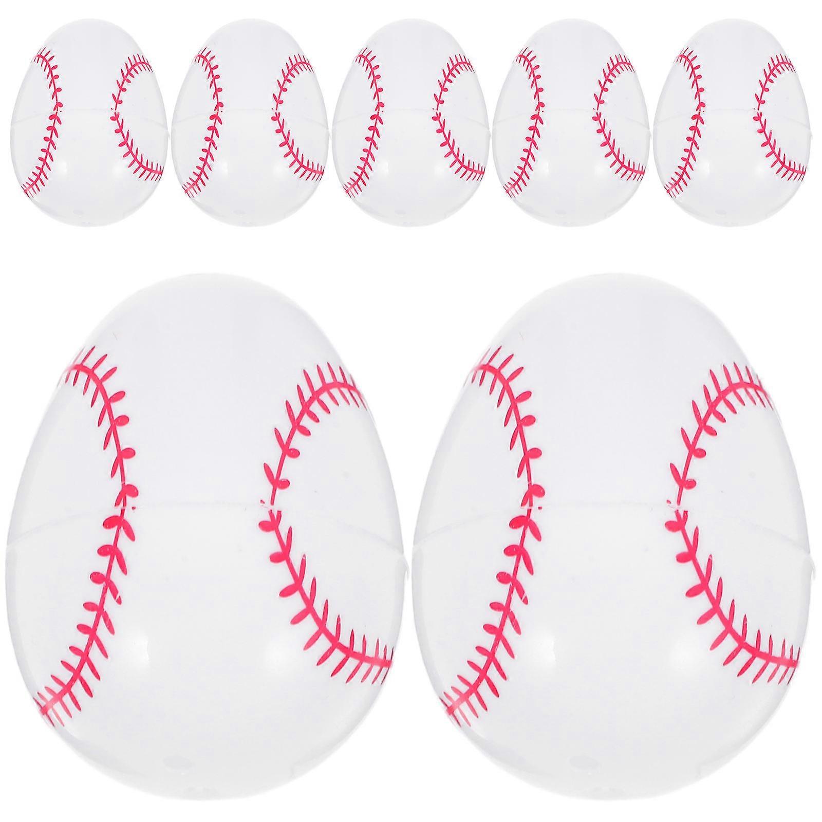 Fillable Plastic Easter Eggs Baseball Design for Party Use 24Pcs