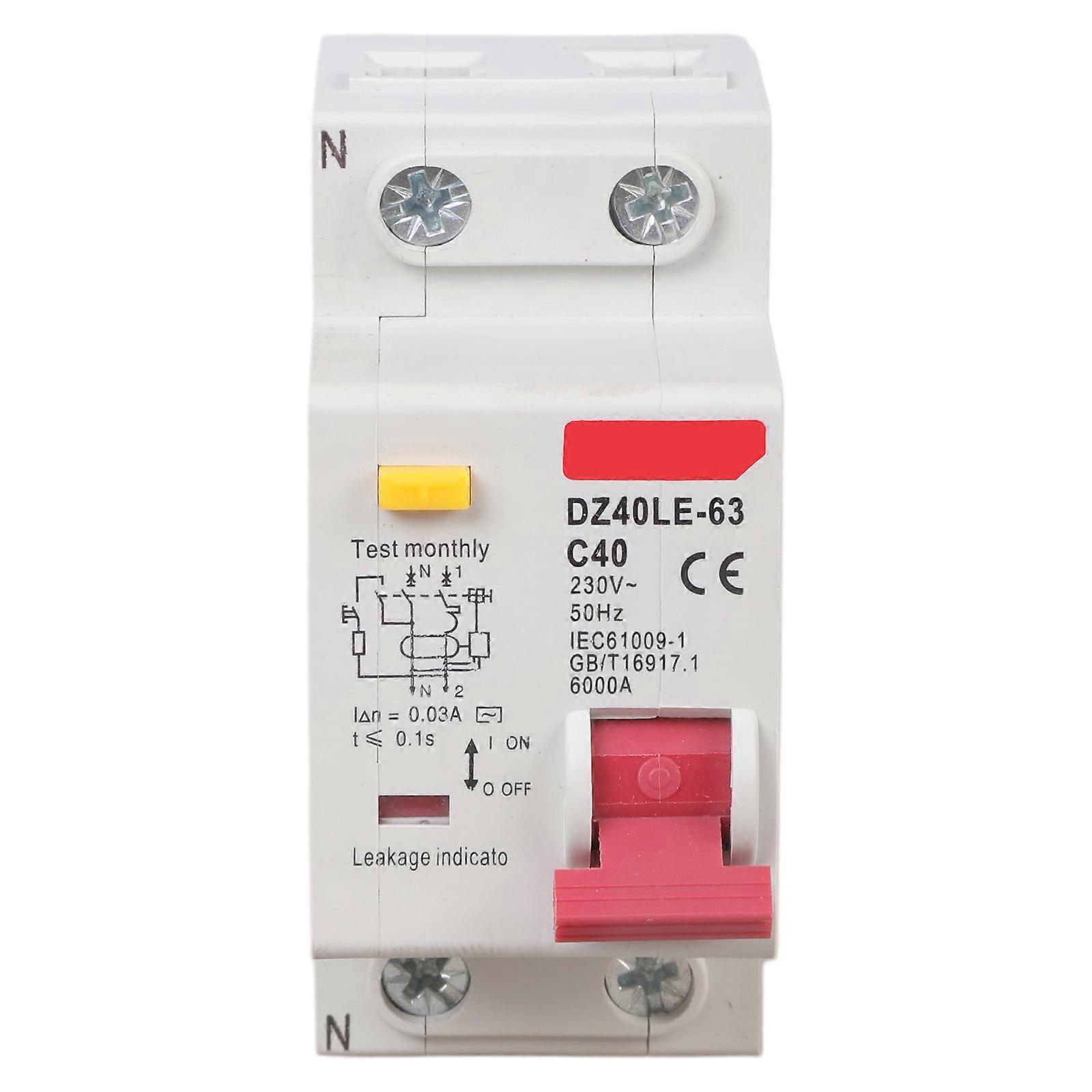 Din Rail Mounting Residual Current Circuit Breaker with over and Short Current Leakage Protections Small Circuit Breaker Multicolor