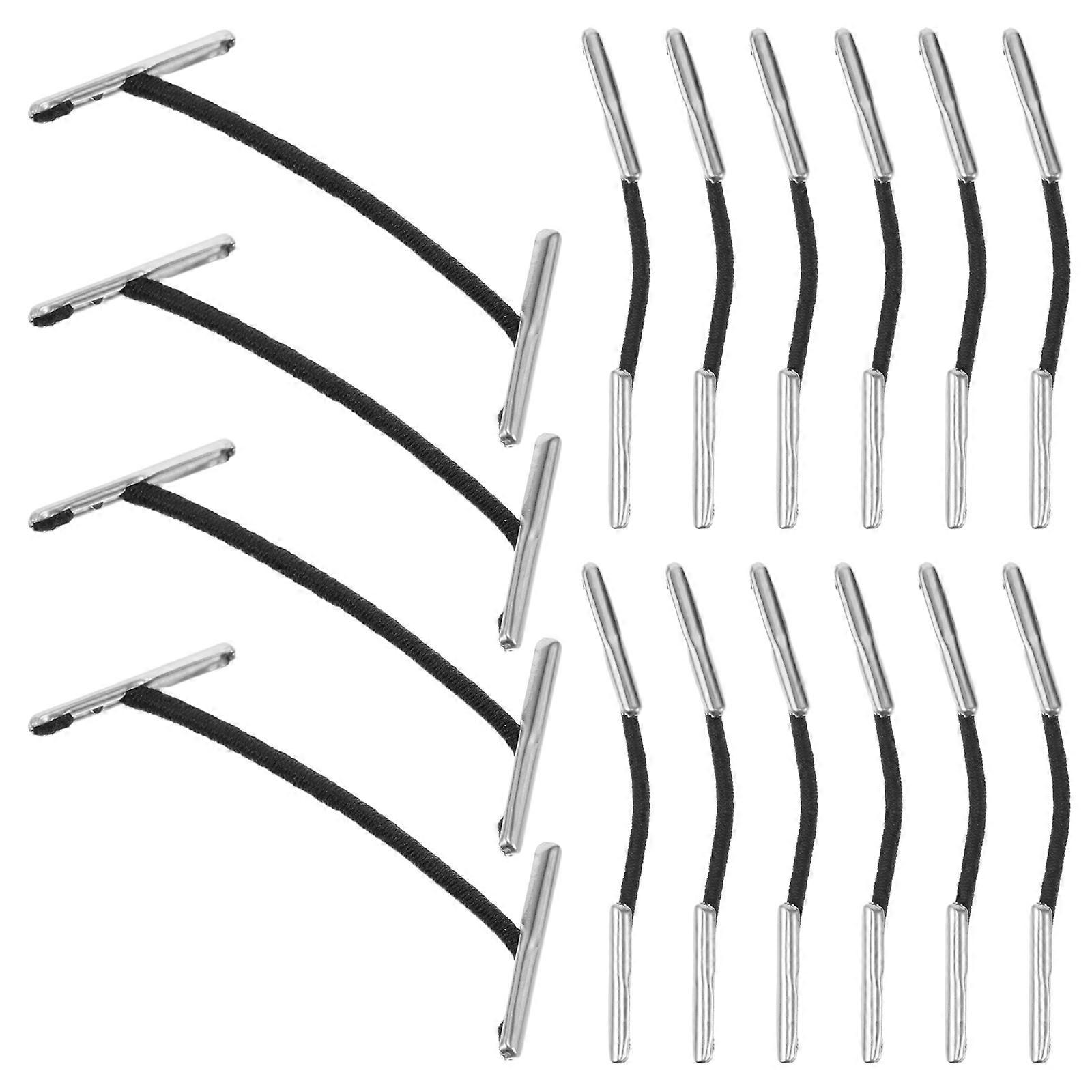 Black Elastic Cords with Metal Ends for Hats and Crafts Adjustable Stretchy String for Daily Use 100pcs