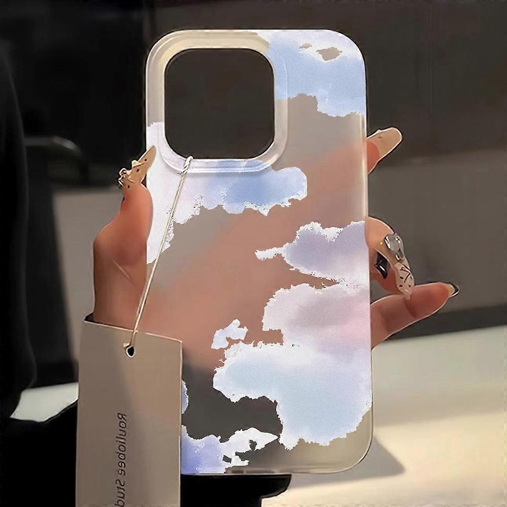 Cute Clouds Soft Silicone Case for iPhone 15 16 Pro Max 13 11 12 14 Pro Max Plus Mini Ultra Thin Matte Translucent Clear Cover