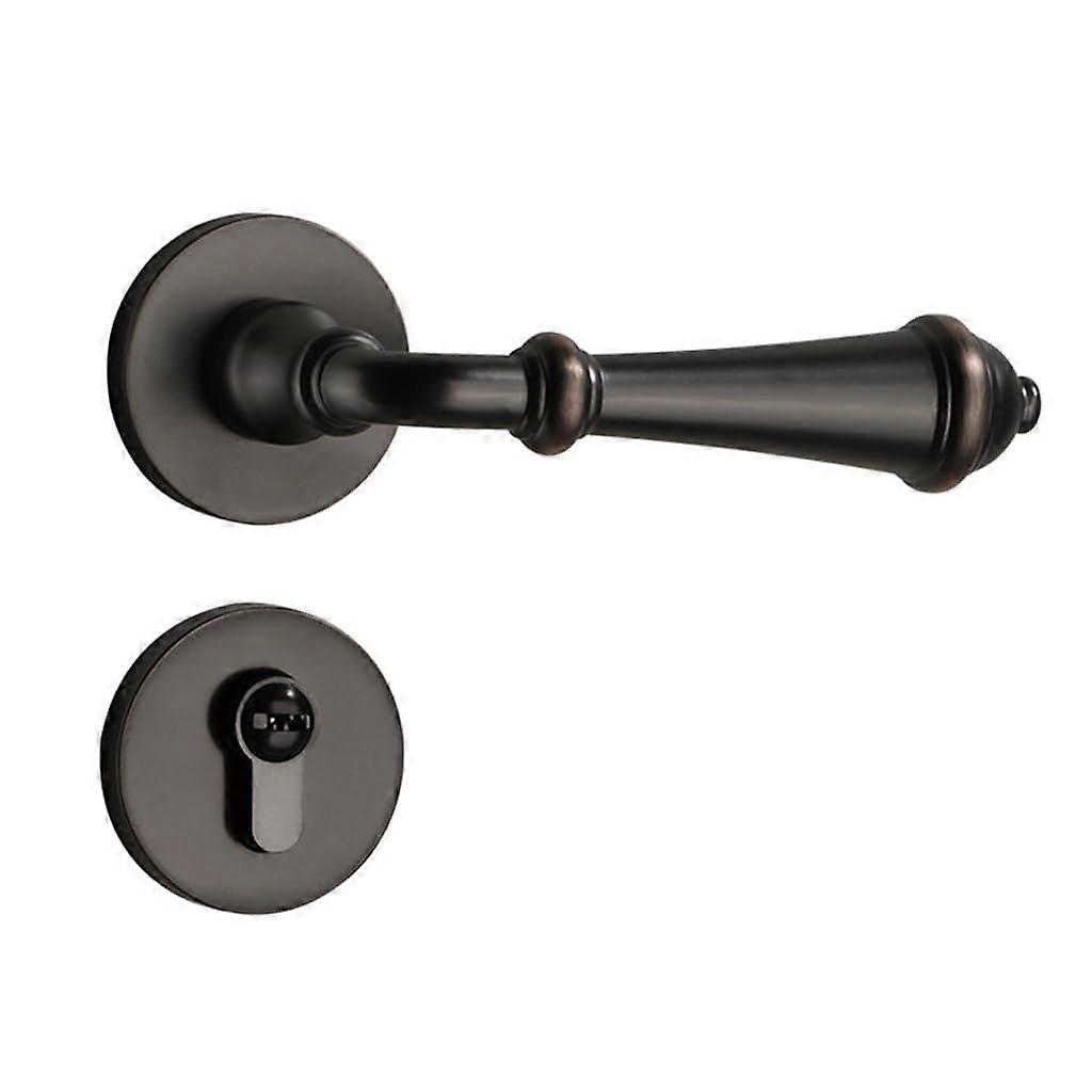 Silent Magnetic Bedroom Door Lock with Modern Split Design, Matte Frosted Gold, Rustproof Finish