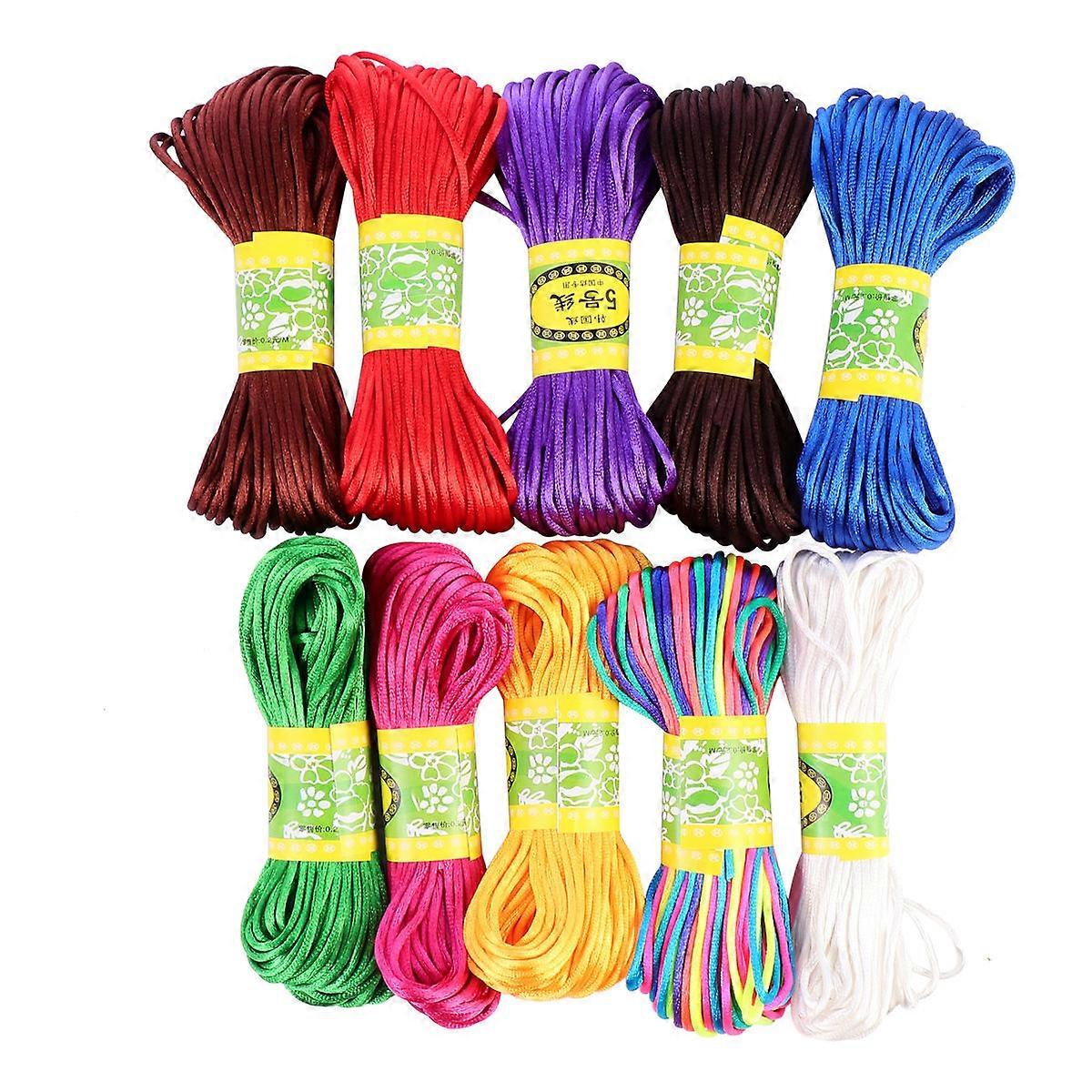 Knitting String Bracelet 2.5mm Hand Woven Cord for Knotting Use 2Pcs 10 Bundles