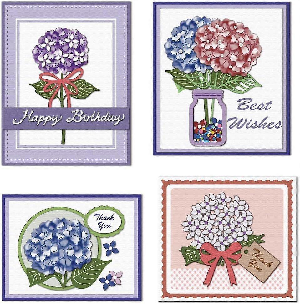 Hydrangea Die Cuts for Greeting Card Making Flower Carbon Steel Frame Die Cuts Albums Cutting Dies Scrapbooking Embossing Template Dies for Birthday W