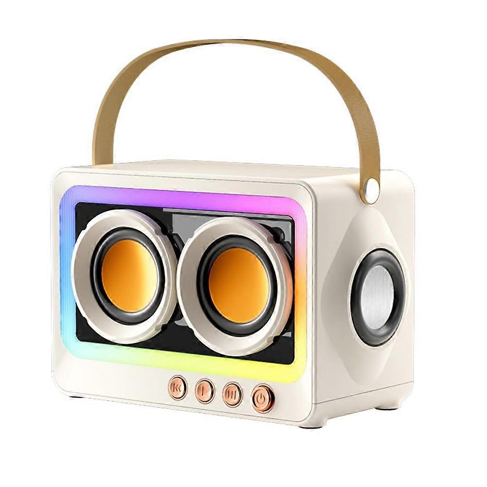 Speaker Portable Mini Dual Speakers With FM Radio Wireless Audio White