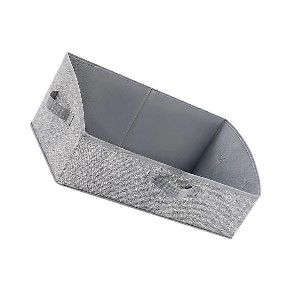 Closet Storage Bins Trapezoid Foldable Fabric Shelf Organizers with Handles for Clothes Toys Gray