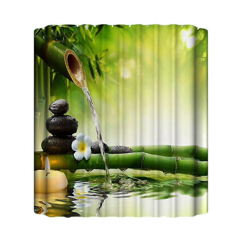 Polyester Shower Curtain for Bathroom Waterproof 3Pcs with Digital Printing