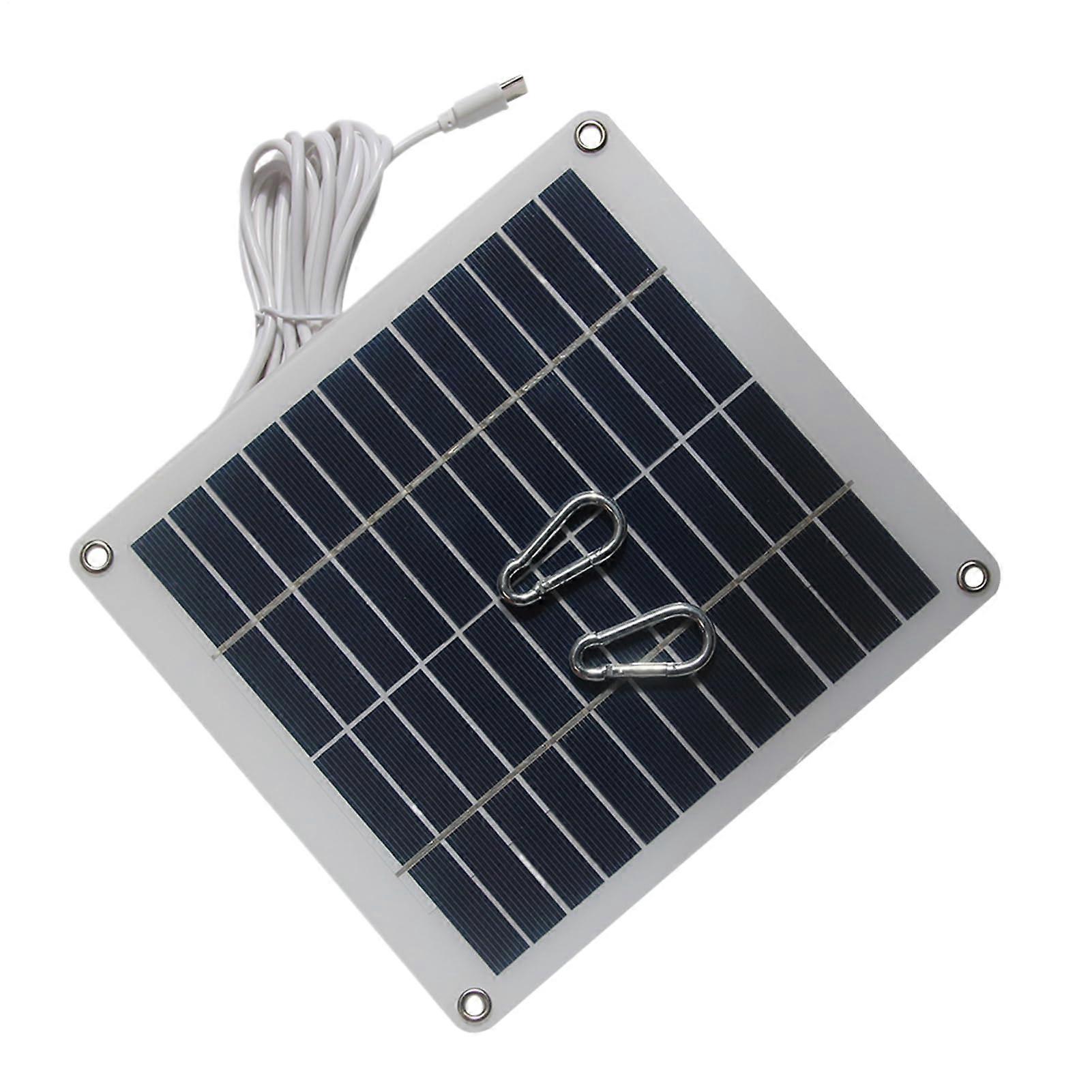 50W 12V Solar Panel for Security Camera with TypeC, Waterproof Outdoor Camping Power