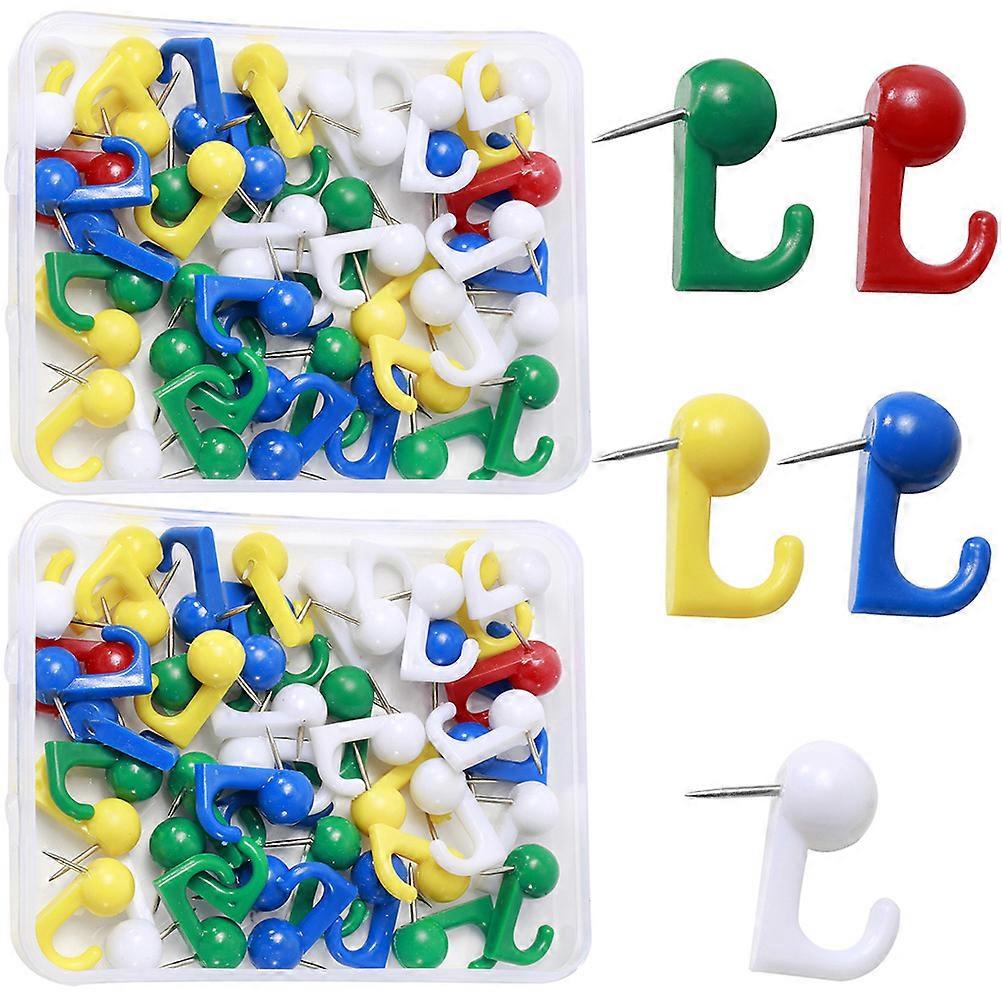 Push Pin Hook Metal Thumb Tack for Office Use 2 Boxes with Multi Colors