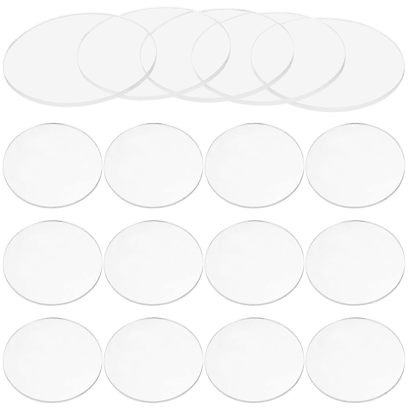 Circle Blanks Sheets Acrylic Sheets Hobbyists DIY Crafts High Transparency 20Pcs