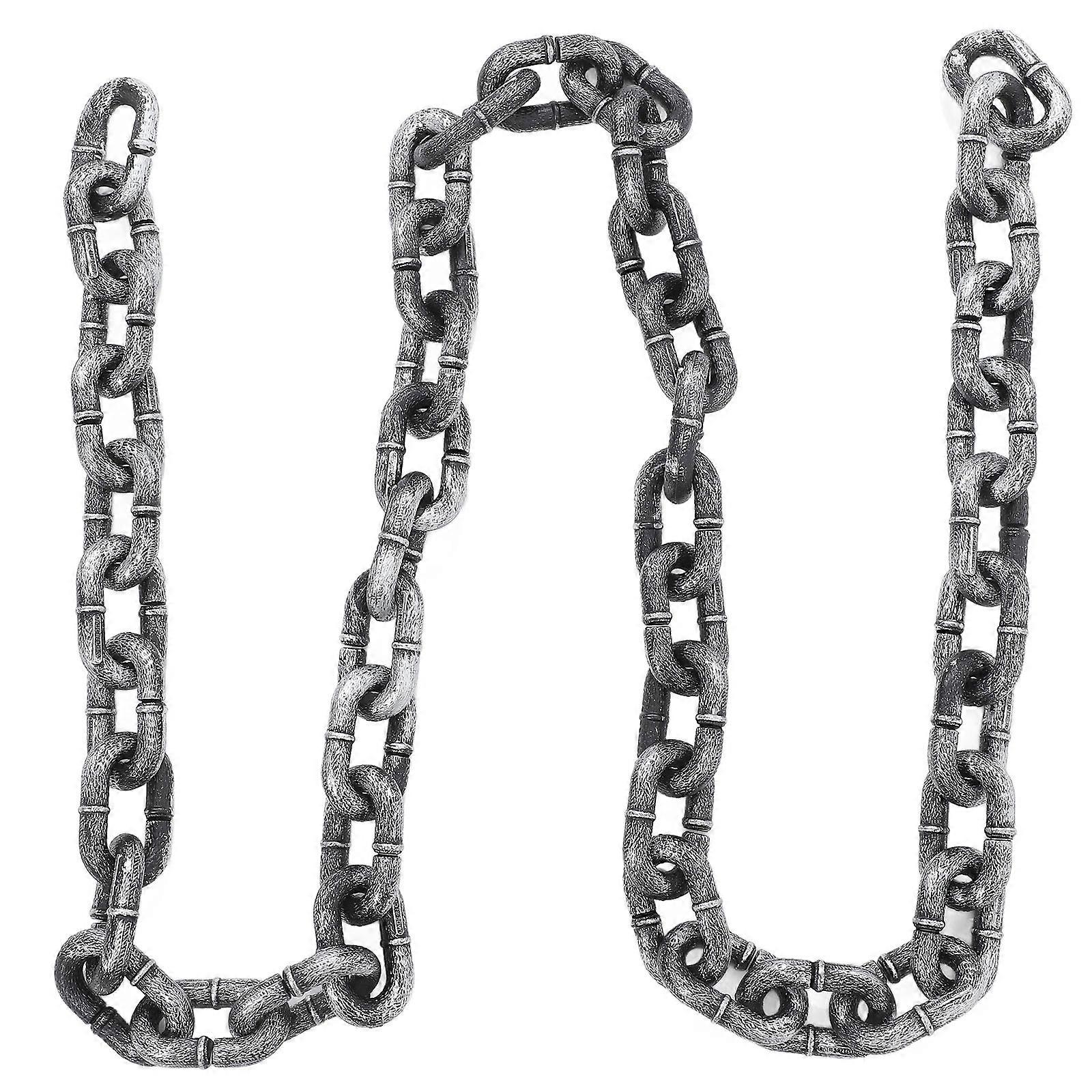 2M Long Plastic Chain Halloween Decoration Grey Performance Stage Props 1Set