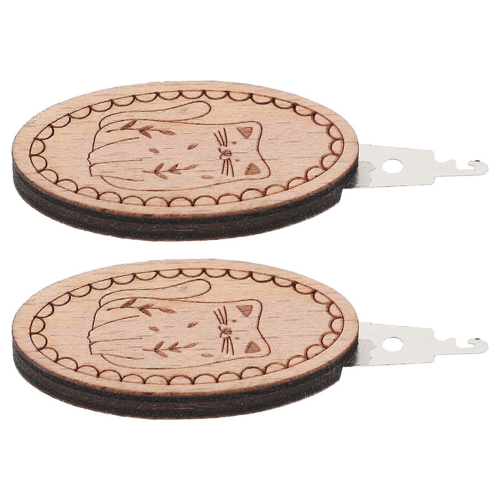 Hand Weaving Tools for Sewing 2Pcs Wood Handle Embroidery Needle Threader