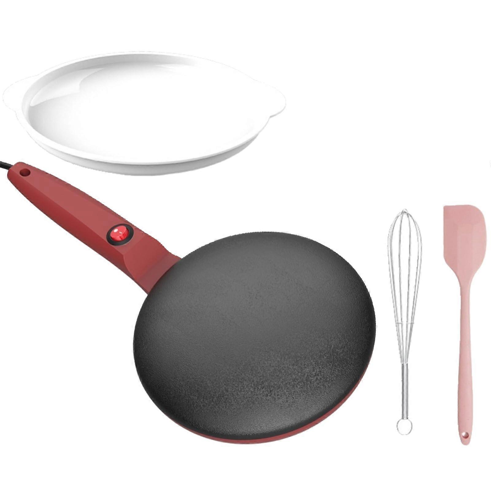 8 Inch Electric Crepe Maker with NonStick Surface, Auto Temperature Control and Long Handle