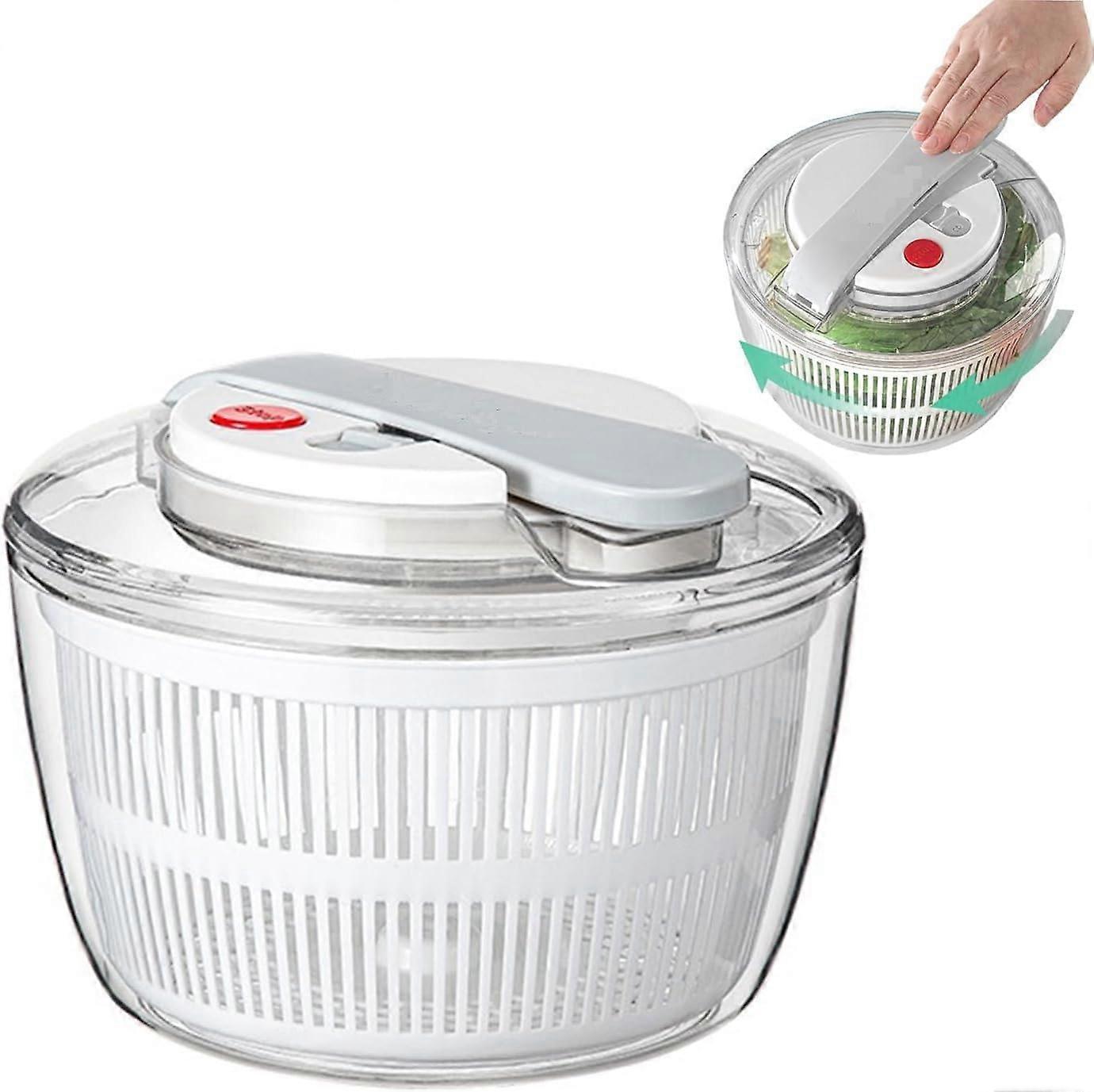 Large Capacity Salad Spinner Lettuce Dryer BPA Vegetable Washer with Red Stop Button