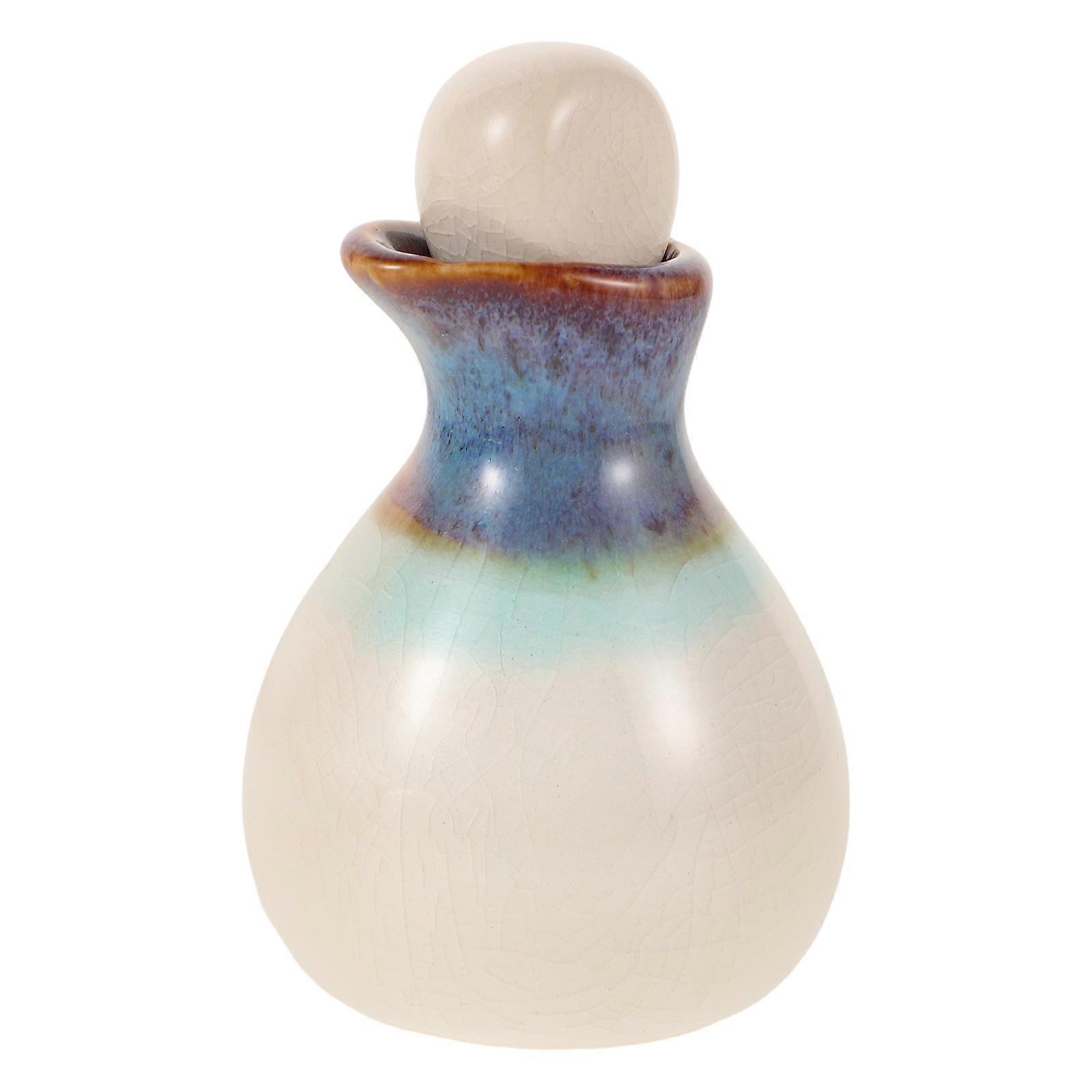 Ceramic Essential Oil Bottle for Aromatherapy Dispensing 2Pcs Sky-Blue
