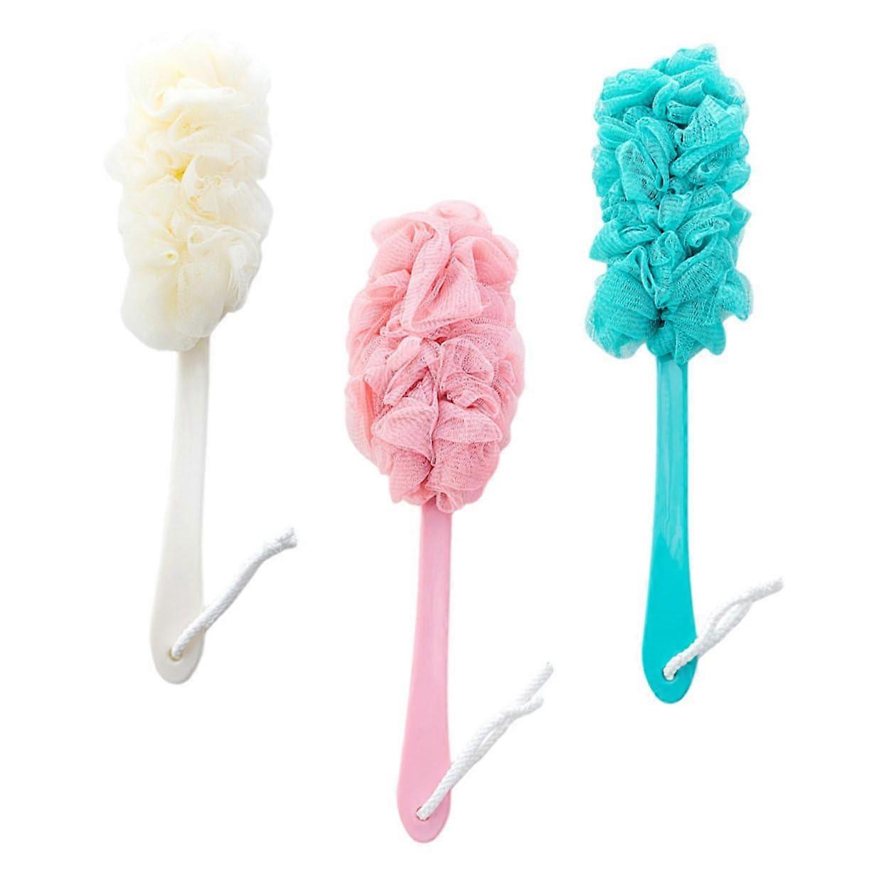 Bath Body Brush Long Handle Back Scrubber for Shower Deep Exfoliating Soft Bristles with Rope