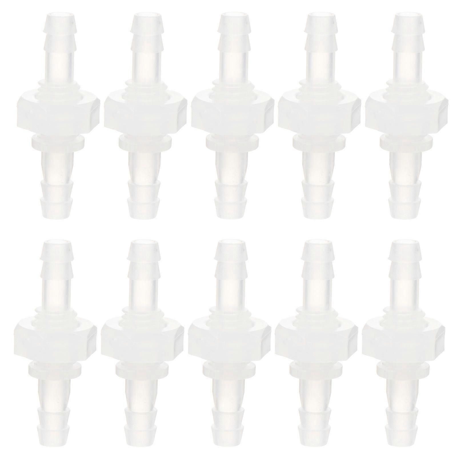 10pcs Hose Barb Thru-Bulk Bulkhead Fitting Plastic Hex Straight Union Adapter