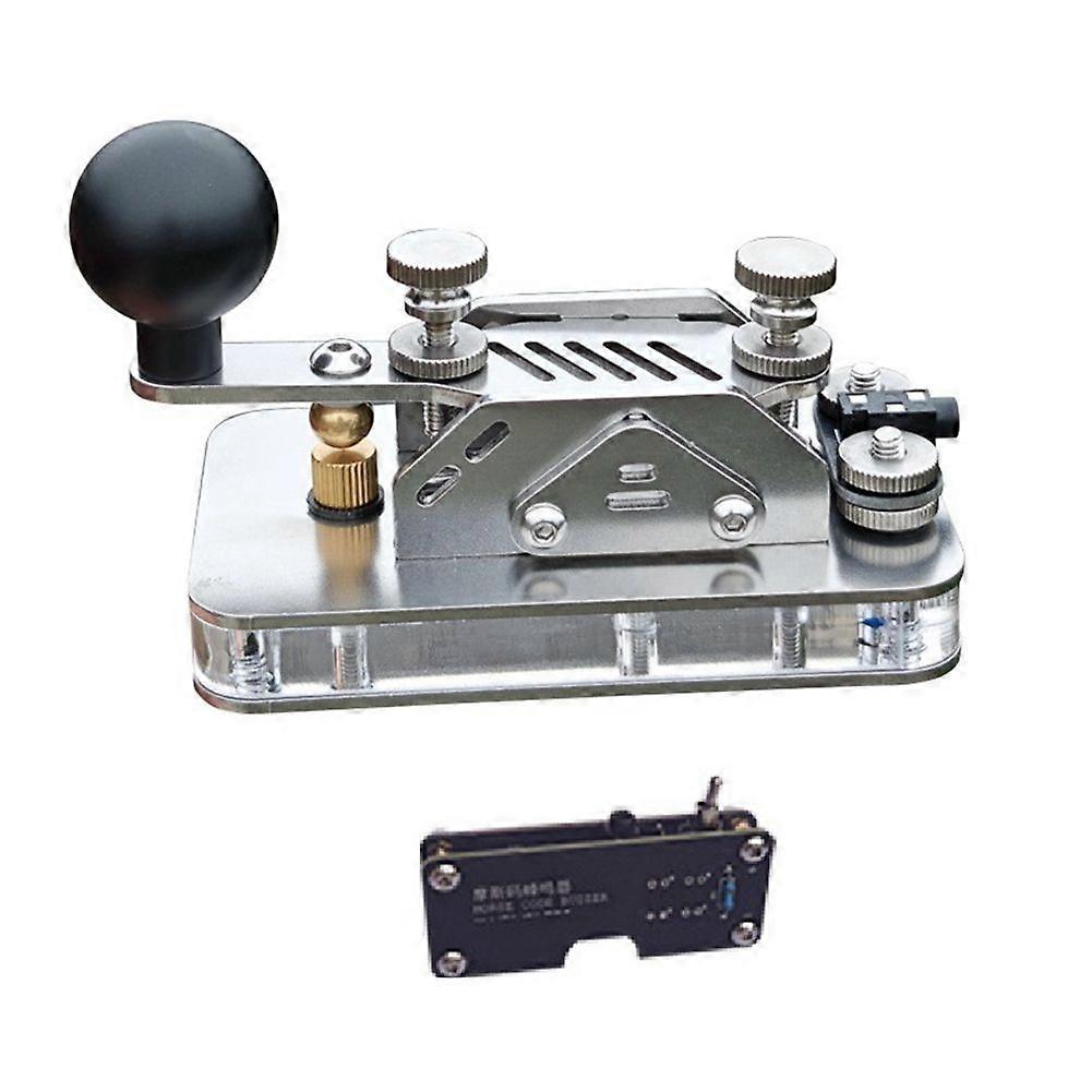 Morse Code Practice Key Manual Toggle Switch with Sound Light Feedback for CW Radio Station Shortwa
