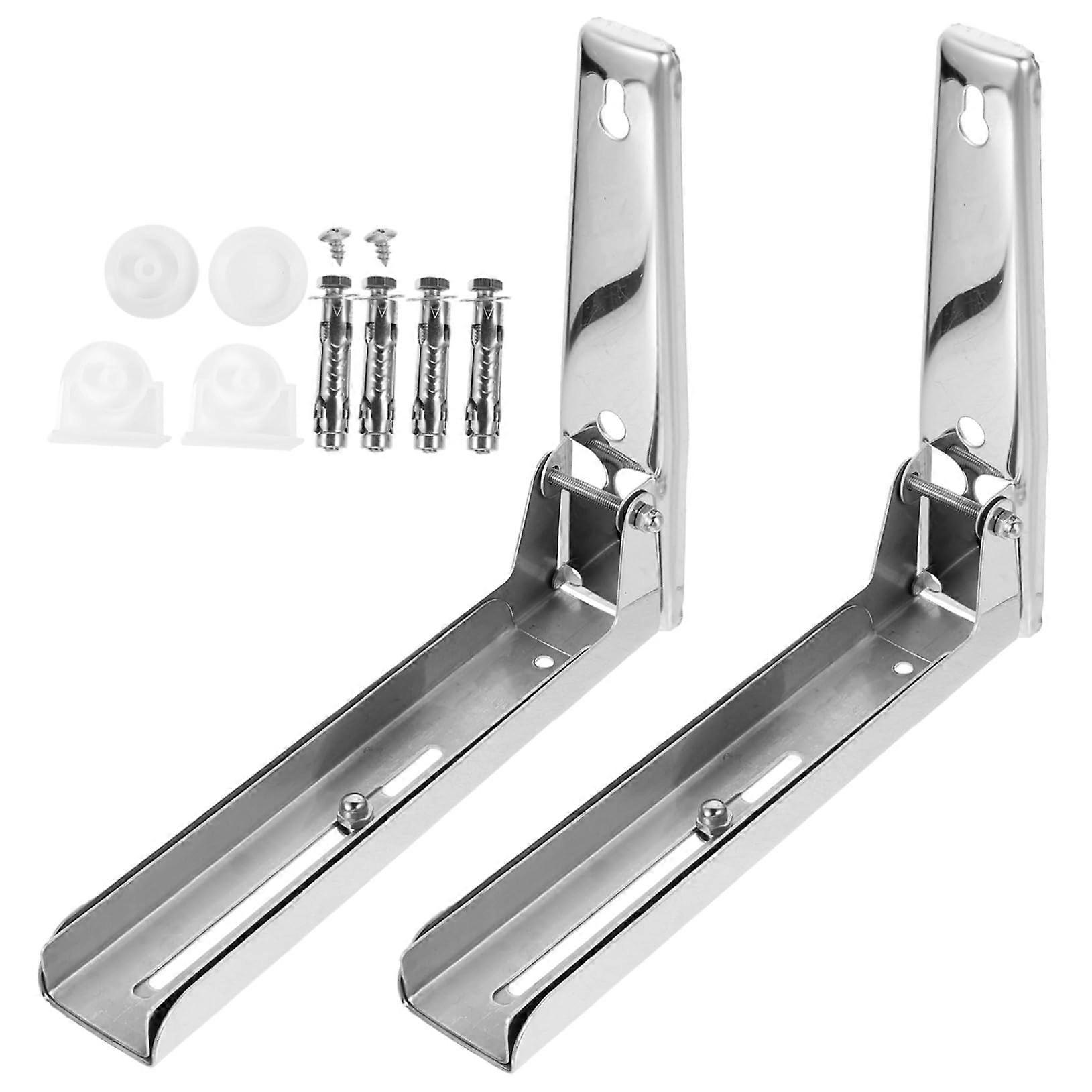 Microwave Wall Mount Foldable Stainless Steel Shelf Adjustable Space Saving Kitchen Rack