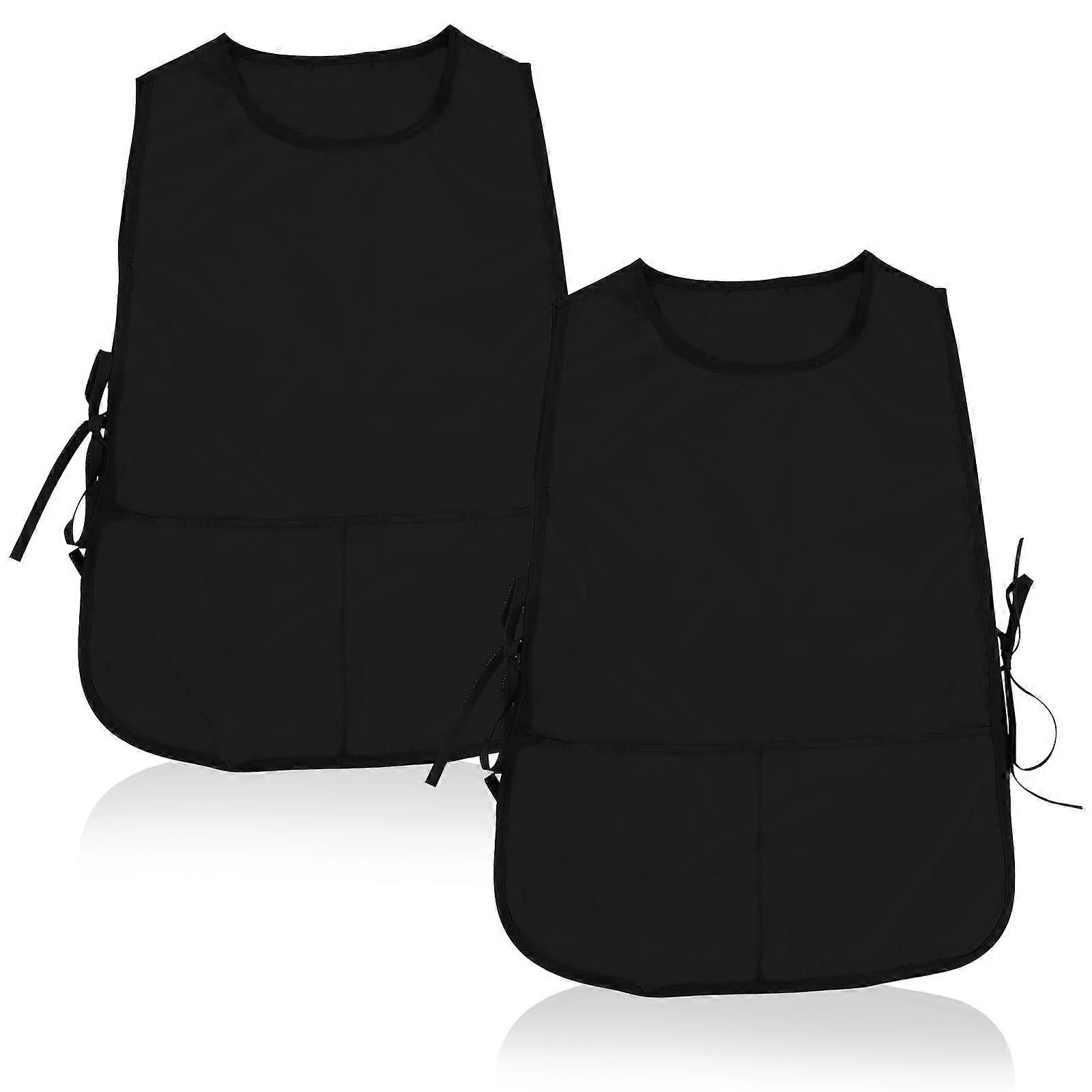 Waterproof Cleaning Apron with Adjustable Side Ties and Deep Pockets for Kitchen, Painting, 2 Pcs
