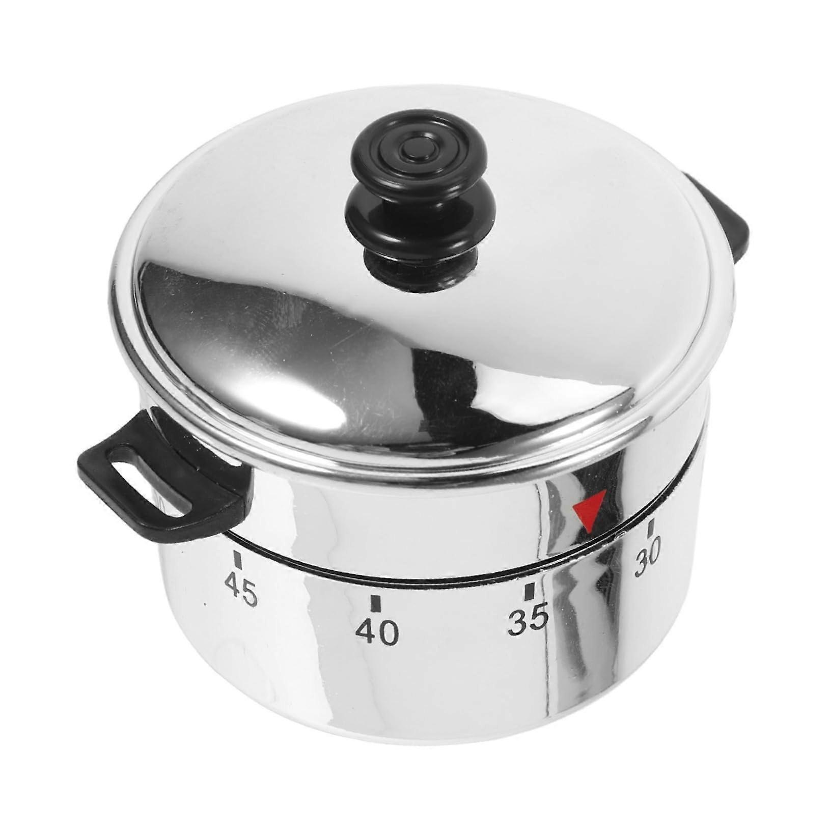 Vintage Mechanical Kitchen Timer Cute Pot Design for Baking and Cooking No Battery Needed