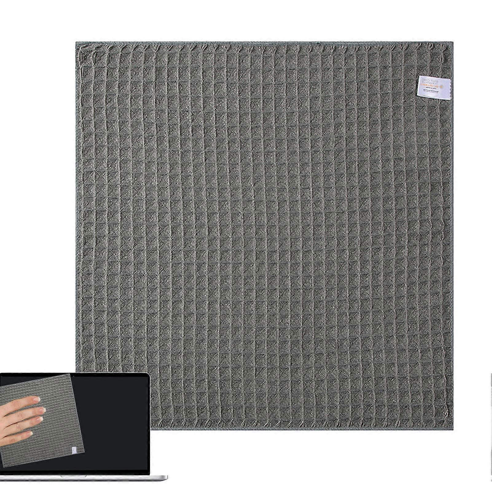 Microfiber Cleaning Cloths  Absorbent Scratch Waffle Weave Towels Dark Grey Reusable