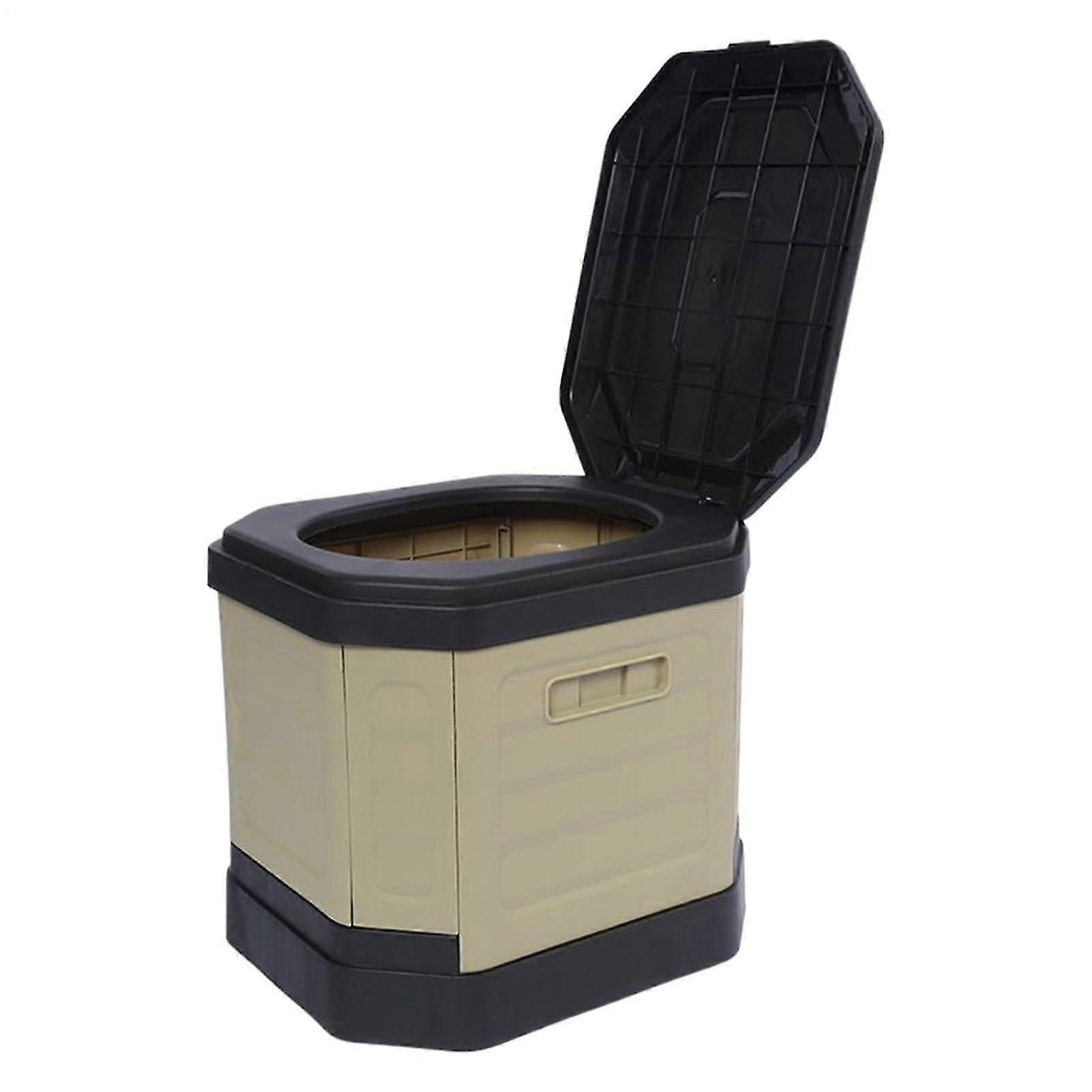 Portable Camping Toilet with OdorBlocking Seal, Folding Travel Toilet for Hiking and Road Trips