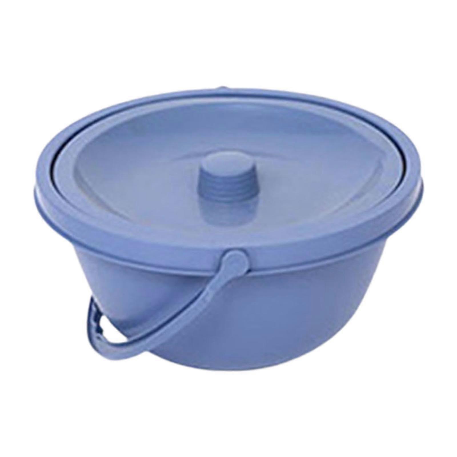 Portable Toilet Urinal Pot with Ergonomic Handle, Easy Clean Bedside Commode Bucket for Camping
