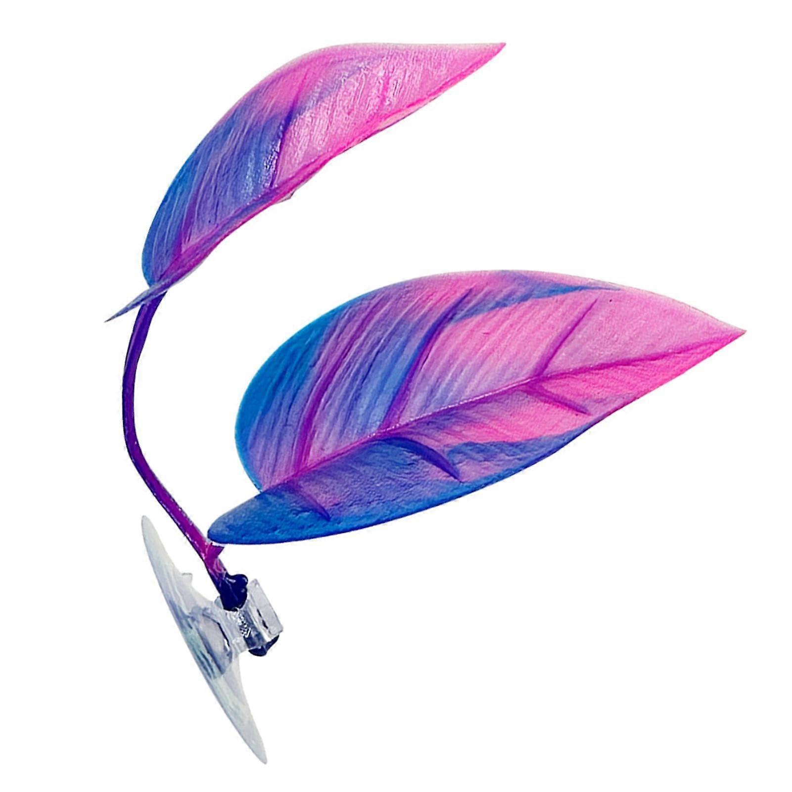 Betta Fish Tank Decor Leaf Hammock with Suction Cup, Soft Safe Resting Spot Purple