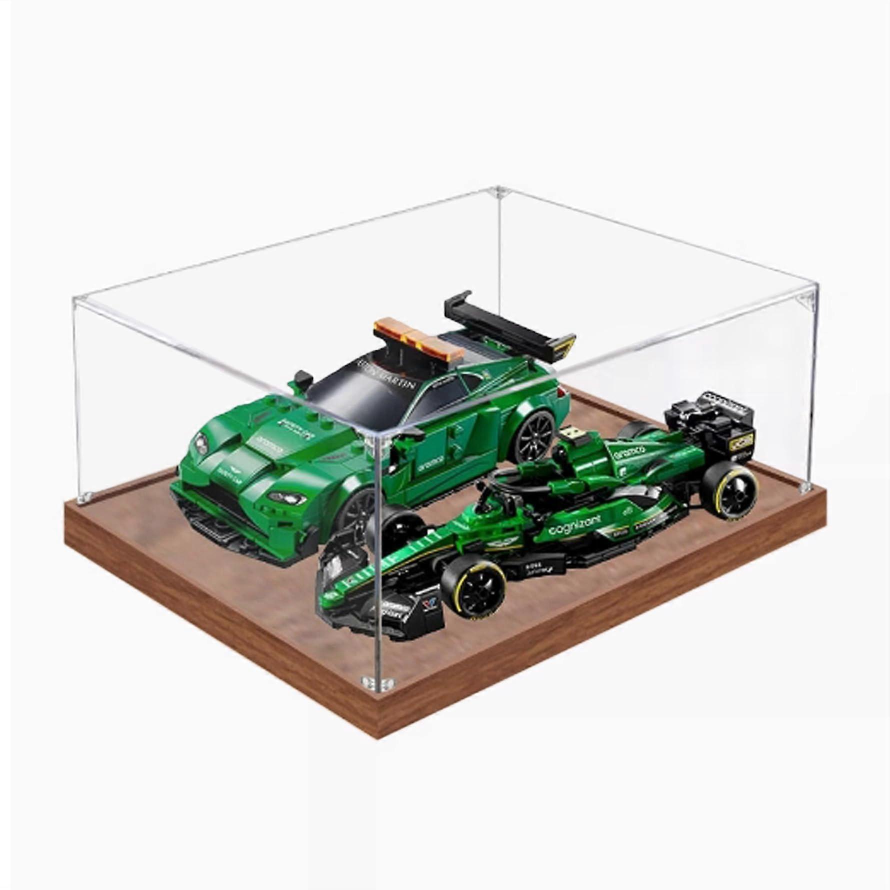 Dustproof Clear Acrylic Display Case with Wooden Base for  76925 Car Model Kit