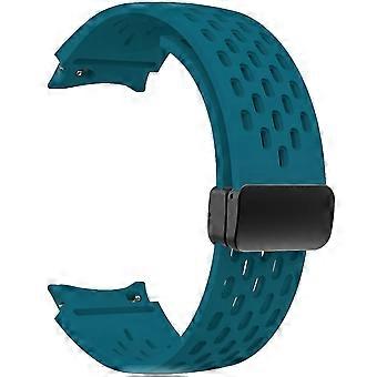 Band for Galaxy Watch with Magnetic Folding Buckle, Breathable Silicone Strap for Samsung Watch 6/5 Pro/4