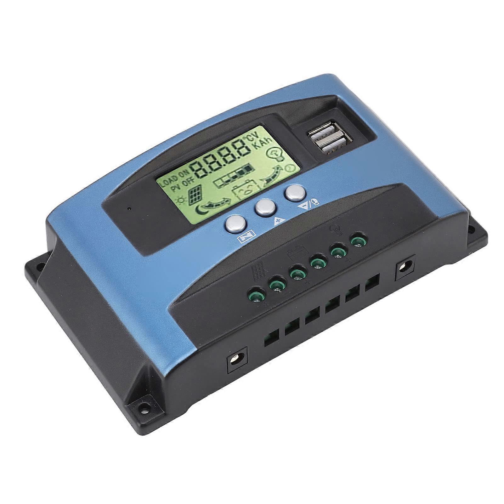 MPPT Solar Charge Controller 60A 12V 24V Dual USB LCD Display Efficiency Tracking for Off Grid Systems