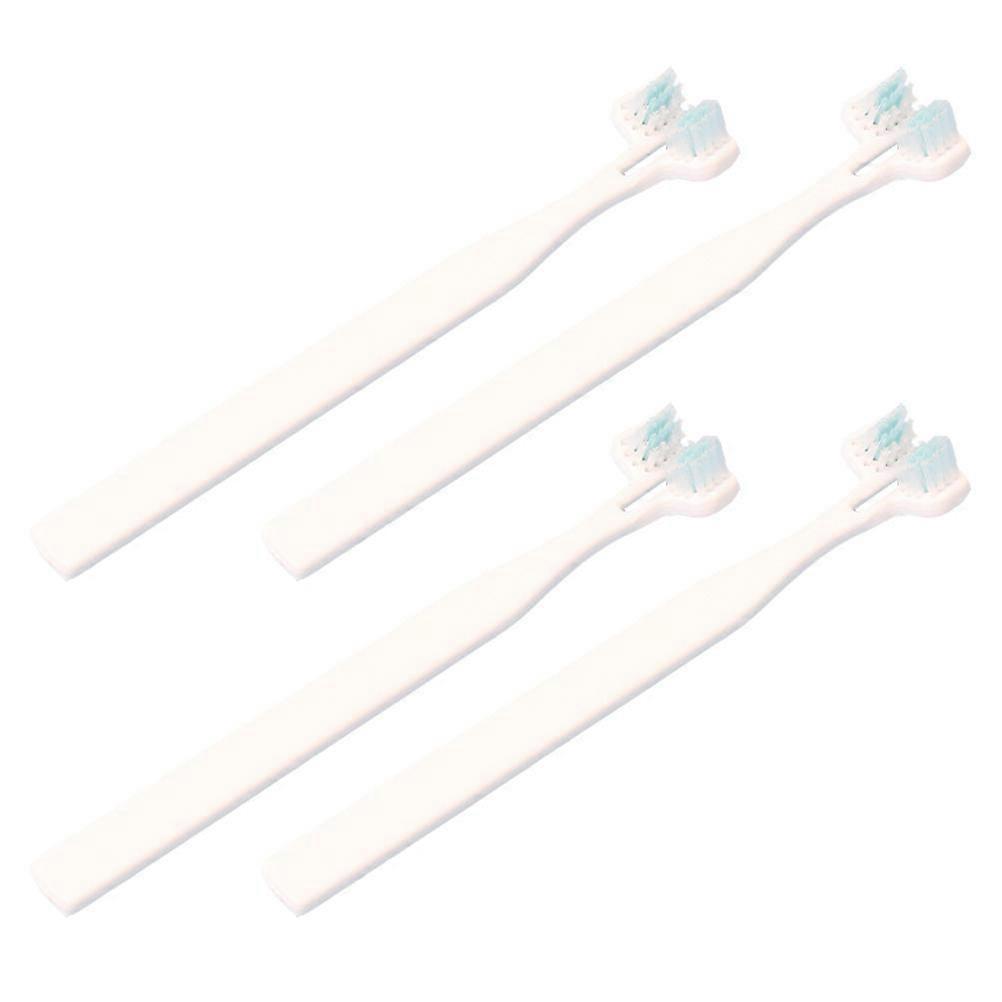 Pet Toothbrush Supple Bristles Tooth Brush for Pets Comfortable Handle 4Pcs