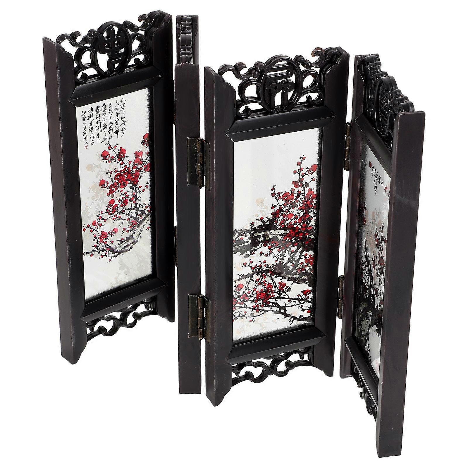 Screen Decor Mini Chinese Folding Screen for Office Divider