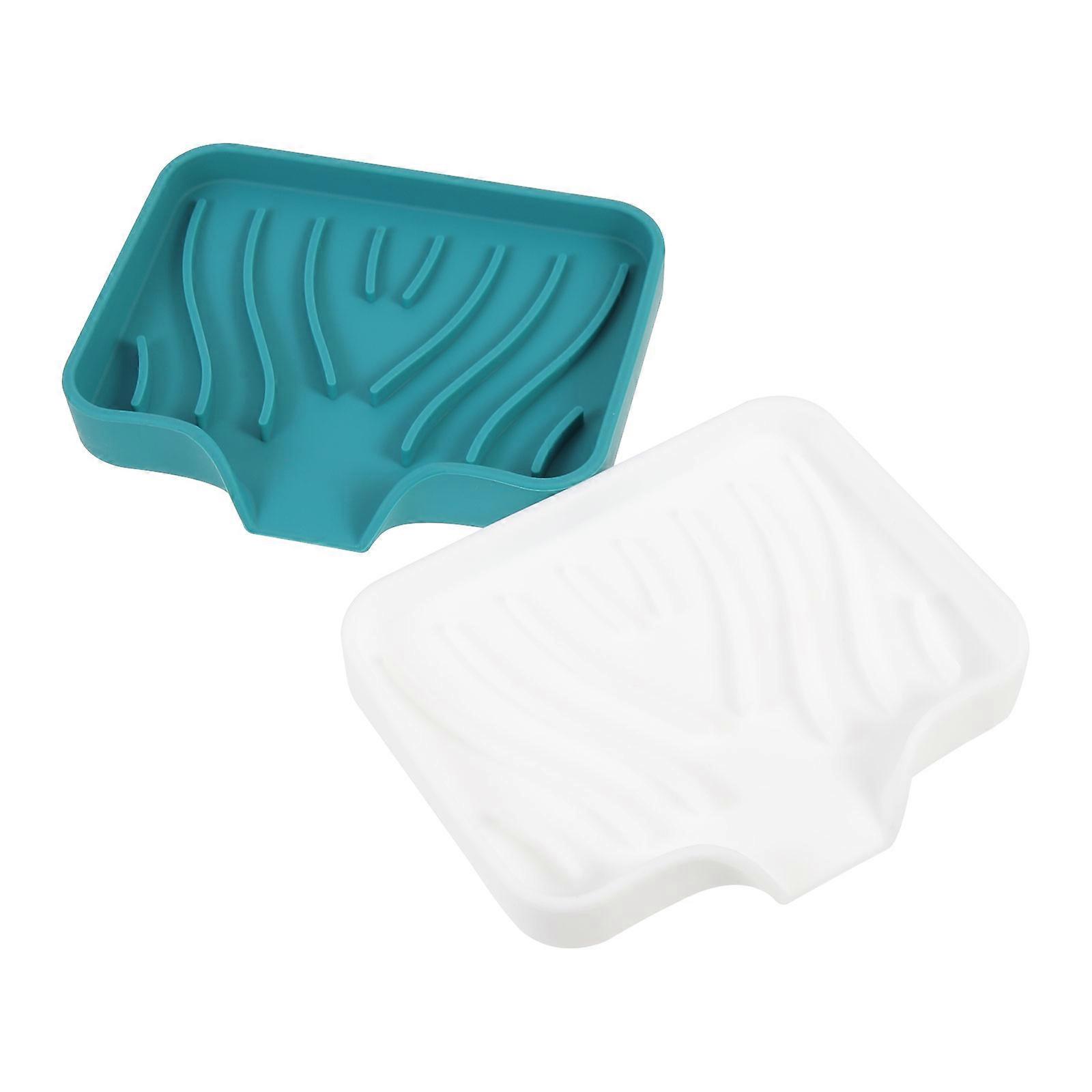 Soap Drain Holder Silicone Soap Tray with Drain Spout 8Pcs Kitchen Use