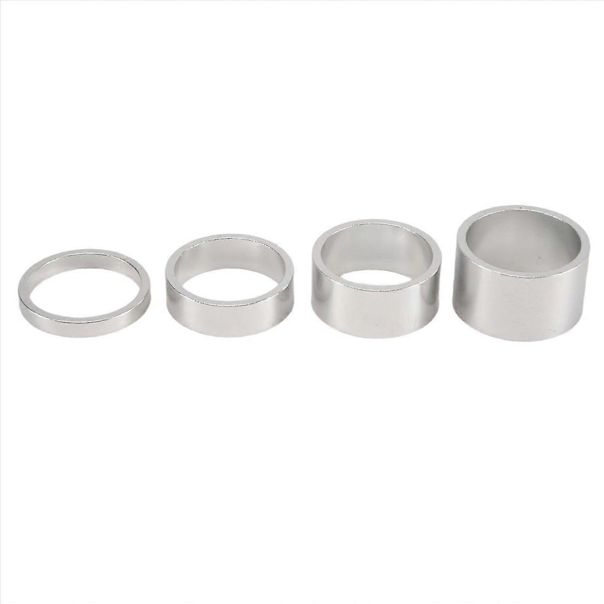 4Pcs/Set 5/10/15/20mm Aluminum Alloy Headset Stem Spacer,Silver
