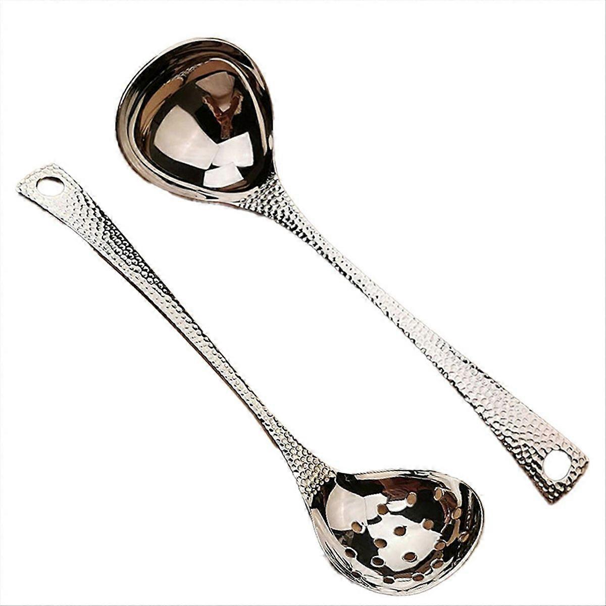 2Pcs Soup Ladles Filtering Ladle Soup Colander Strainer